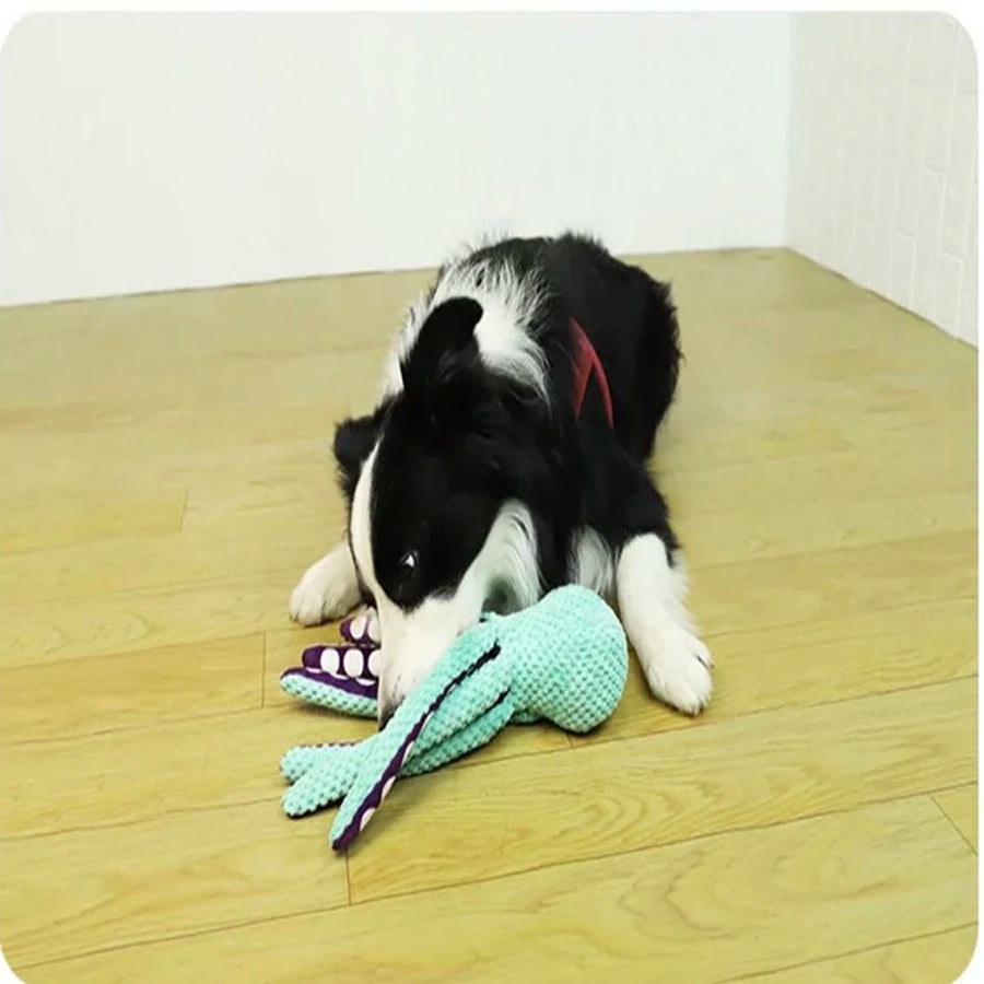 Plush Squeaky Dog Toy with Built-in Sounder – Soft Fleece Chew Toy, 11 × 8.5 × 32 cm