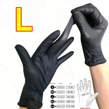 Black Nitrile Disposable Gloves – Powder-Free, Touch Screen Compatible, Waterproof – 100pcs Box