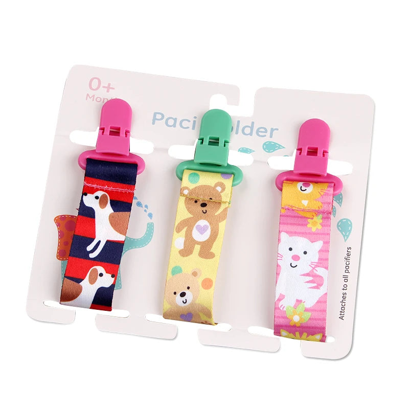 Baby Pacifier Clip Set – 3 Pieces Polyester Clips, 26 cm Length