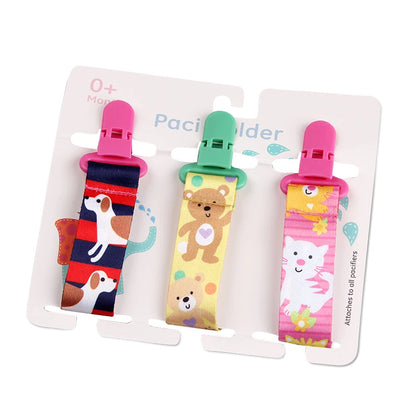Baby Pacifier Clip Set – 3 Pieces Polyester Clips, 26 cm Length