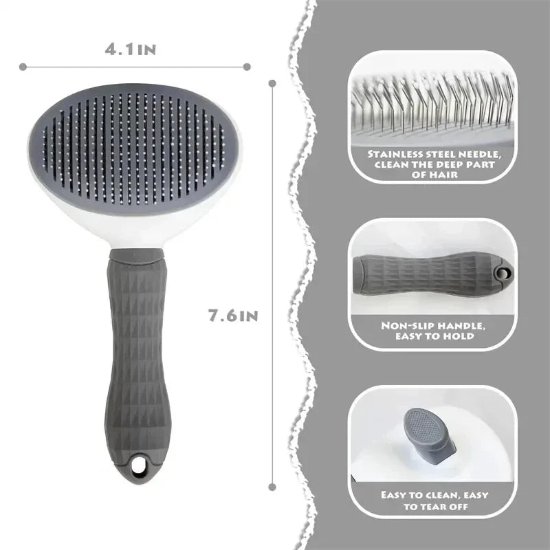 Pet Hair Removal Brush – Slicker Grooming Brush with Stainless Steel Pins for Dogs and Cats