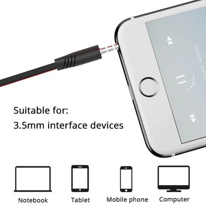 3.5mm Wired In-Ear Headphones with Microphone – Stereo Sound, Flat Tangle-Free Cable, Noise Isolation