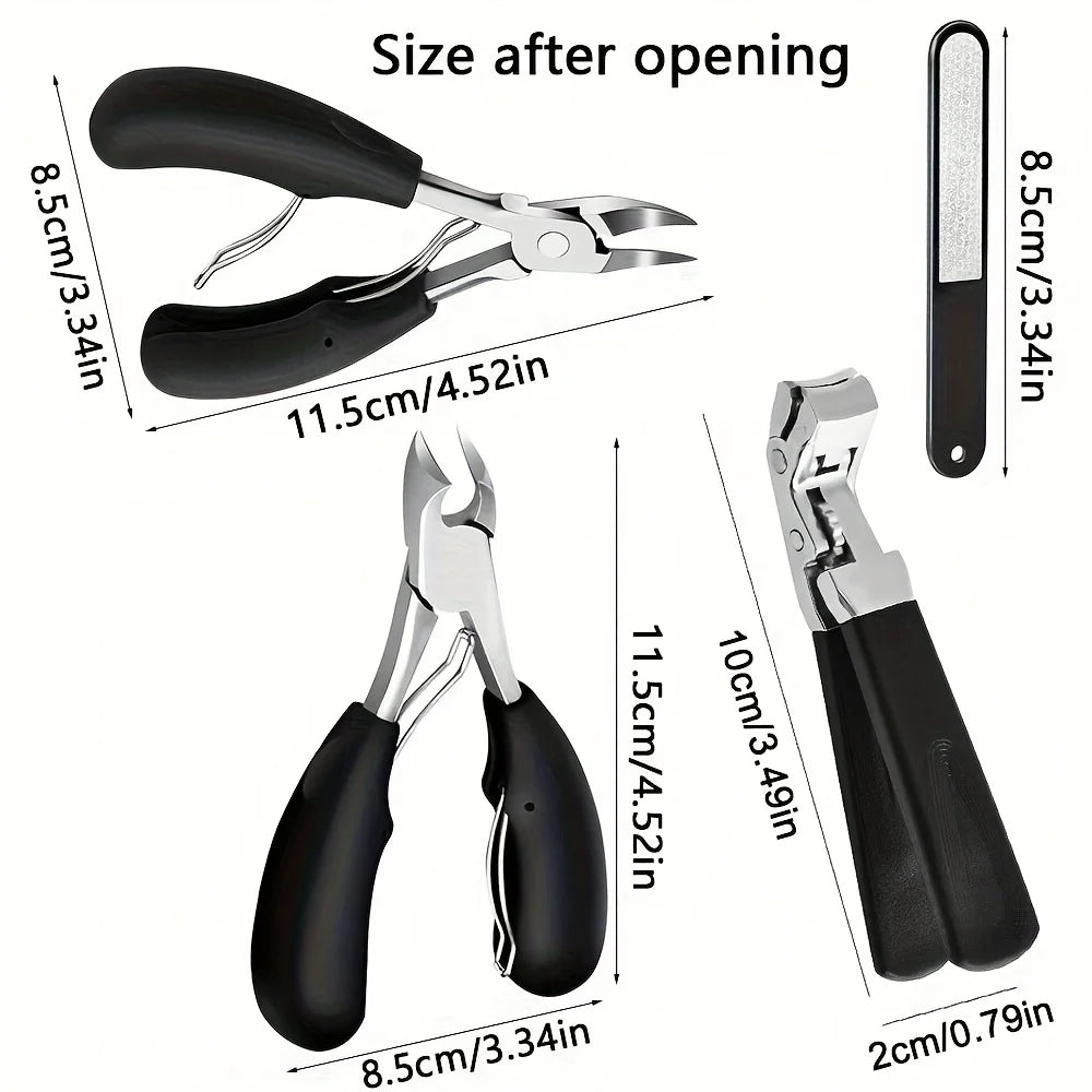 OLOEY Stainless Steel Finger and Toe Clipper & Trimmer Combo