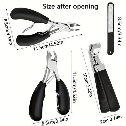 OLOEY Stainless Steel Finger and Toe Clipper & Trimmer Combo