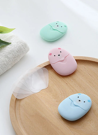 Disposable Cartoon Soap Sheets – Portable Hand Wash Paper – 50 Pieces