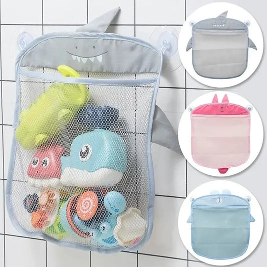 Baby Bath Toys Organizer – Mesh Net Storage with Toothbrush Holder – 39×35 cm
