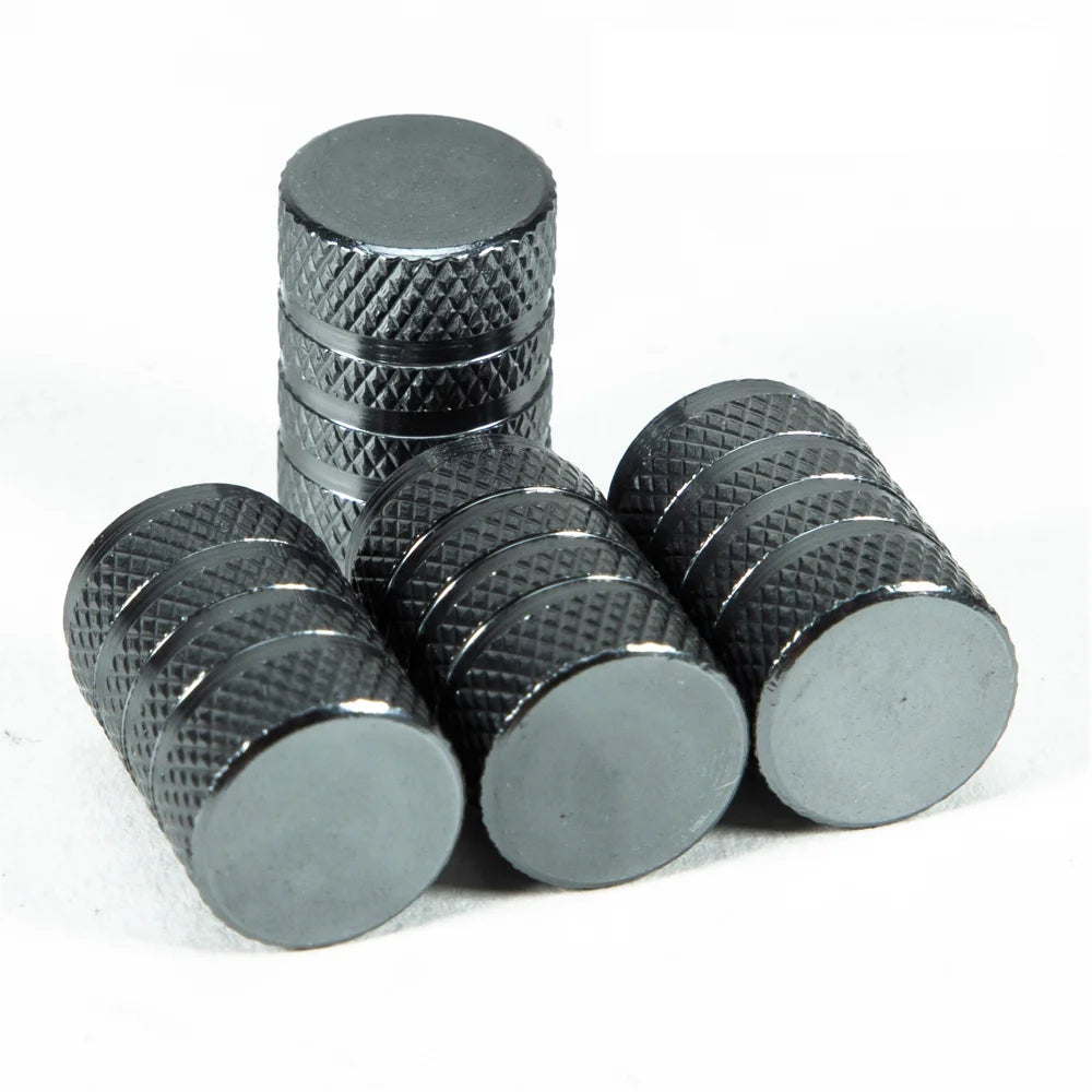 Aluminium Wheel Air Valve Covers – 4pcs Set with O-Ring Seal, Multi-Color