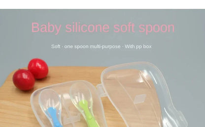 Silicone Baby Spoon and Fork Set – Safe, Latex-Free Flatware for Babies and Kids