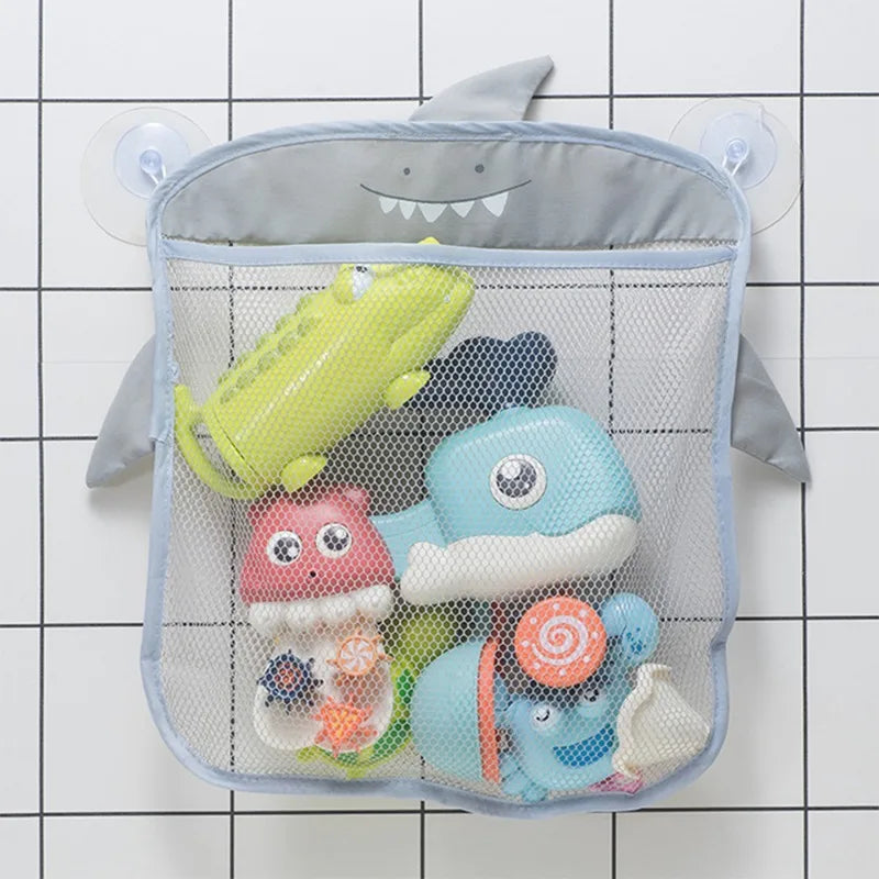 Baby Bath Toys Organizer – Mesh Net Storage with Toothbrush Holder – 39×35 cm