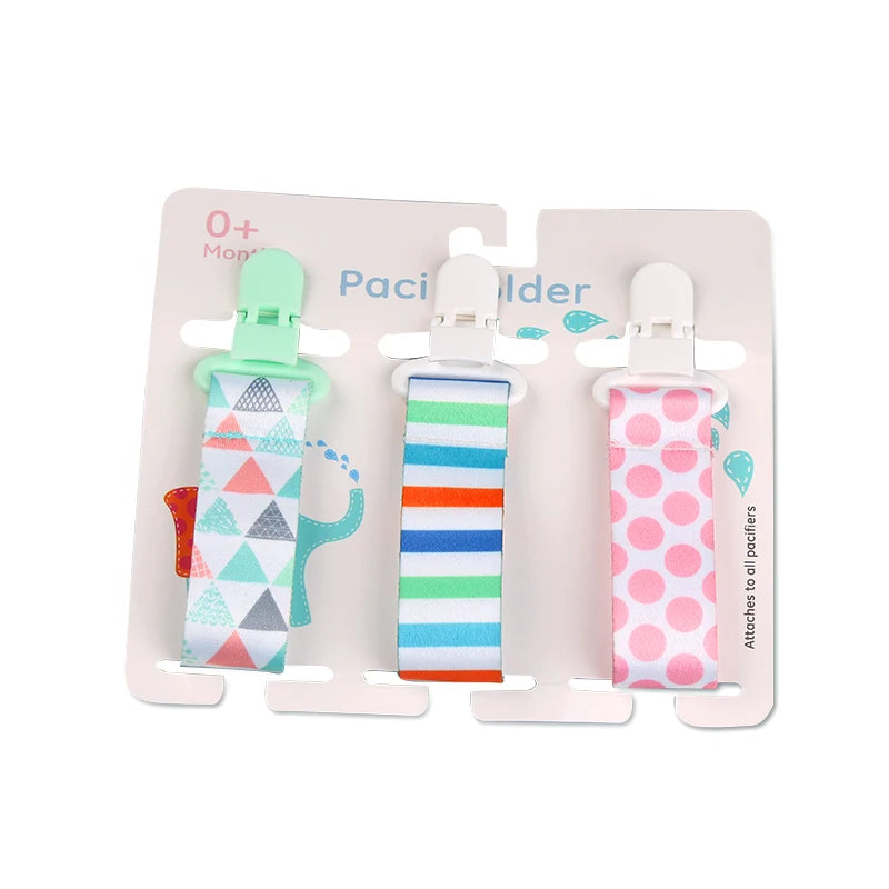 Baby Pacifier Clip Set – 3 Pieces Polyester Clips, 26 cm Length
