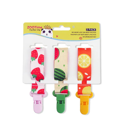 Baby Pacifier Clip Set – 3 Pieces Polyester Clips, 26 cm Length