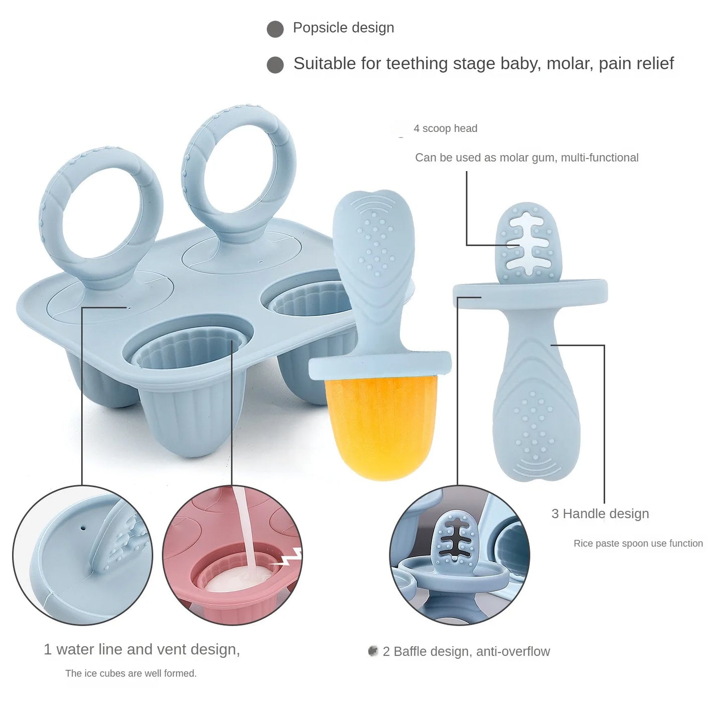 Silicone Baby Food Storage Box – Four-Lattice Design, Safe and BPA-Free