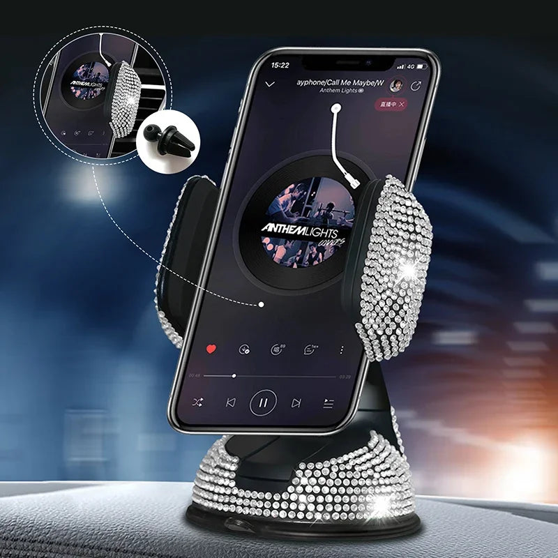 Diamond Cell Phone Holder - Bling Car Mount