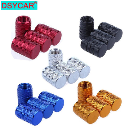 Aluminium Wheel Air Valve Covers – 4pcs Set with O-Ring Seal, Multi-Color