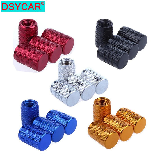 Aluminium Wheel Air Valve Covers – 4pcs Set with O-Ring Seal, Multi-Color