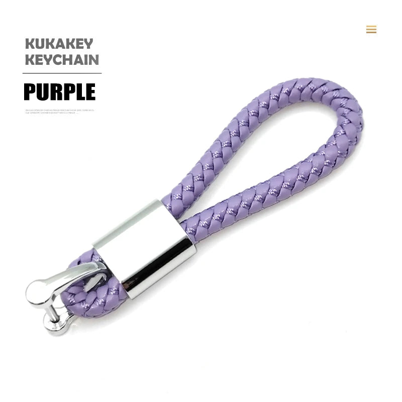 Fashion Retro Leather and Zinc Alloy Keychain – Handwoven Charm for Women