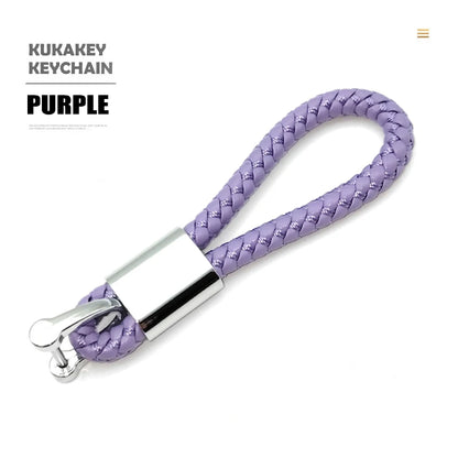 Fashion Retro Leather and Zinc Alloy Keychain – Handwoven Charm for Women