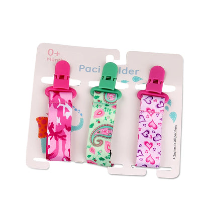 Baby Pacifier Clip Set – 3 Pieces Polyester Clips, 26 cm Length