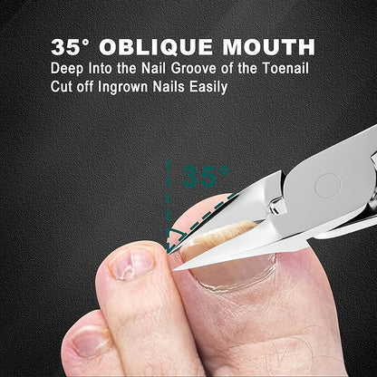OLOEY Stainless Steel Finger and Toe Clipper & Trimmer Combo