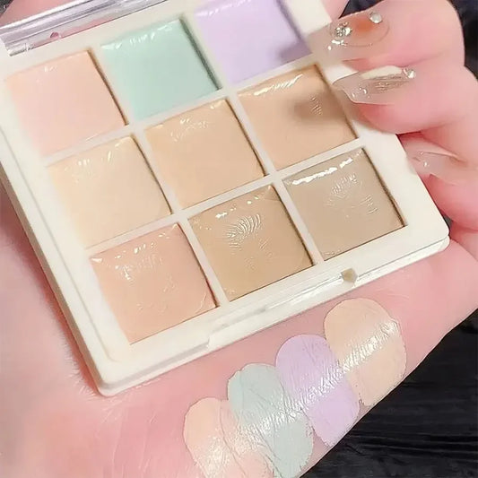 9-in-1 Waterproof Concealer Palette – Lightweight Cream for All Skin Types