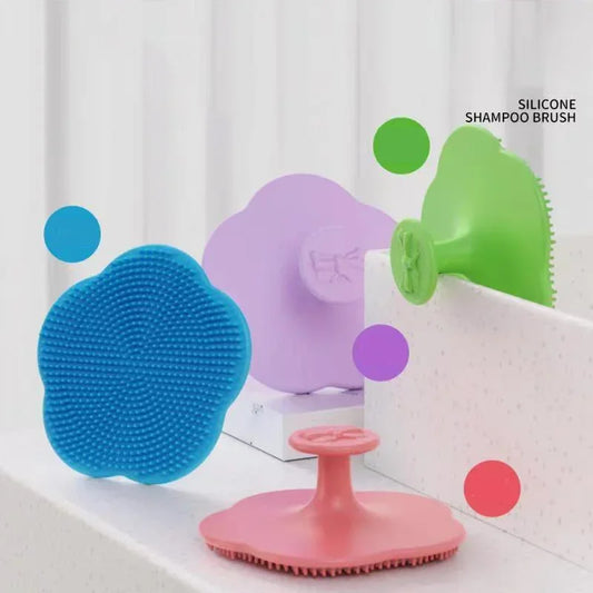 Silicone Baby Bath and Shampoo Brush – Floral Design, Safe for 1-3 Years