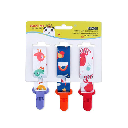 Baby Pacifier Clip Set – 3 Pieces Polyester Clips, 26 cm Length