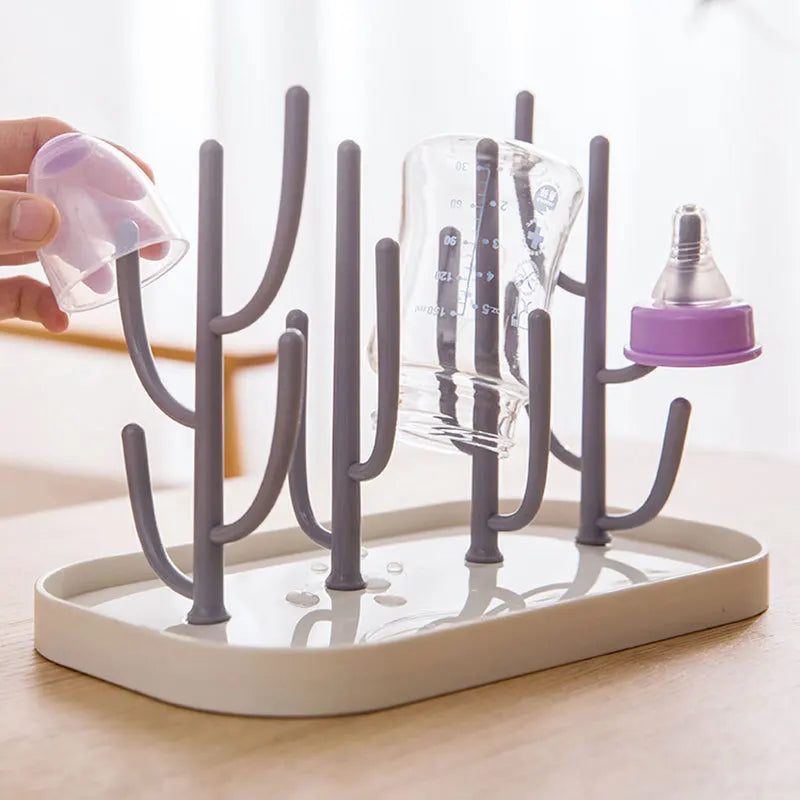 Baby Bottle Drying Rack – Removable ABS & PP Dry Sanitation Rack – Blue, Pink, Beige