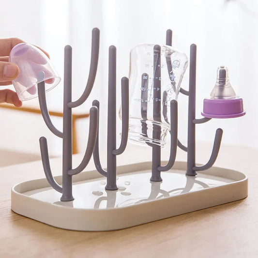 Baby Bottle Drying Rack – Removable ABS & PP Dry Sanitation Rack – Blue, Pink, Beige