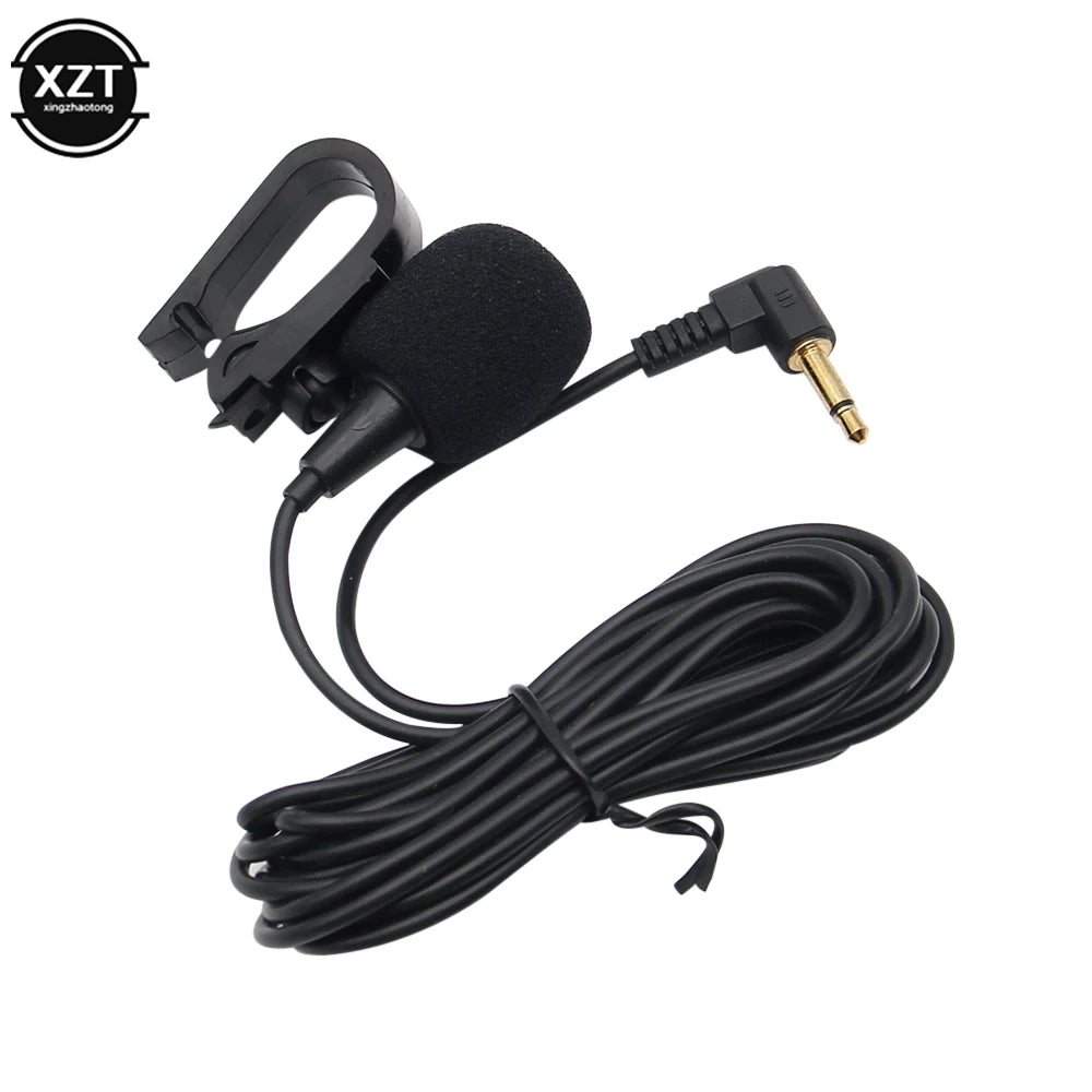 3.5mm External Car Microphone – Wired Condenser Mic with Clip for Bluetooth Head Units