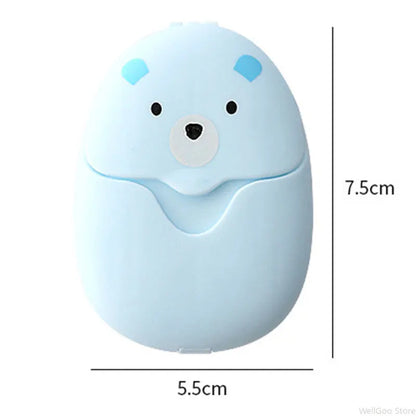 Disposable Cartoon Soap Sheets – Portable Hand Wash Paper – 50 Pieces