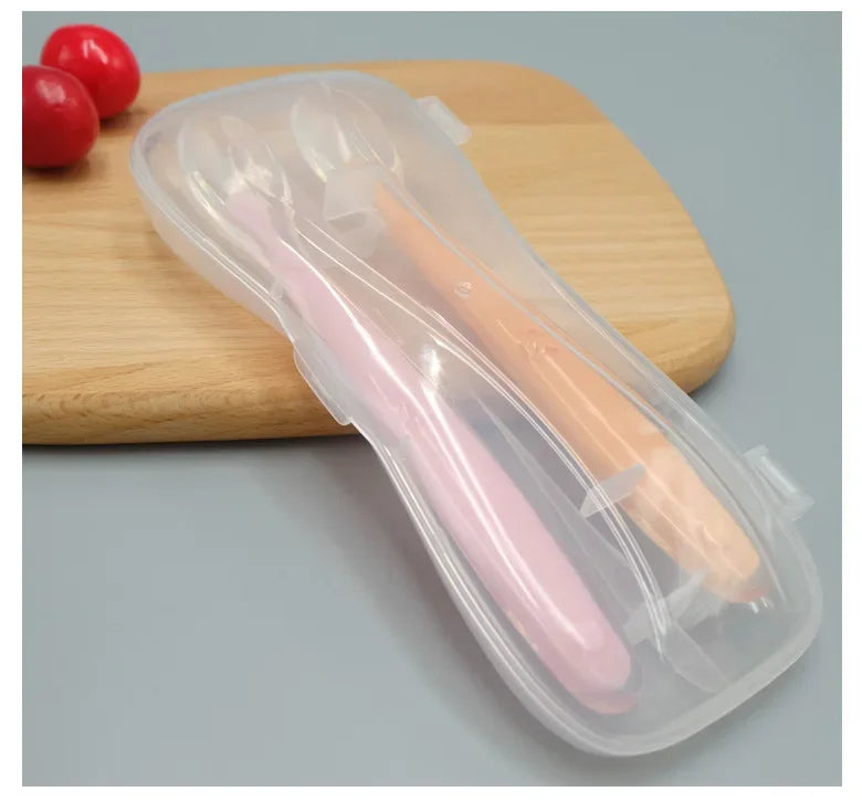 Silicone Baby Spoon and Fork Set – Safe, Latex-Free Flatware for Babies and Kids