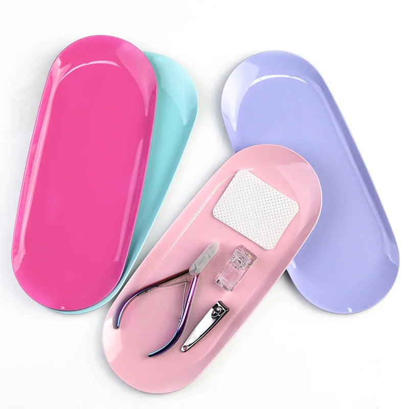 Stainless Steel Nail Art Storage Tray – Durable Cosmetic Manicure Tool