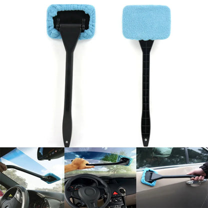 ALLOYSEED Car Window Windshield Cleaner – Microfiber with Long Handle and Pivoting Head