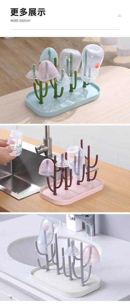 Baby Bottle Drying Rack – Removable ABS & PP Dry Sanitation Rack – Blue, Pink, Beige