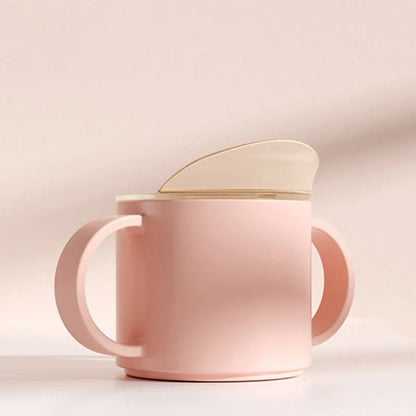 Baby Feeding Cups Kid Le150ml Baby Drinking Cup with Handle – Solid Color PP Plastic with Silicone Seal, Suitable for Ages 7 to 12 Yearsarning Drinking Cup with Double Handle Flip Lid Leakproof Infants Water Cups Bottle BPA Free with Lid