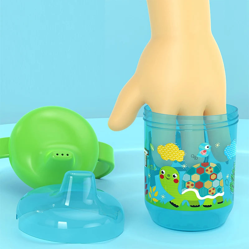 260ml Cartoon Baby Drinking Cup with Handle – Durable PP Plastic, Suitable for Ages 7 Months to 12 Years