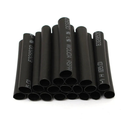 127-Piece Heat Shrink Tubing Kit – Black, 7 Sizes, Flame Retardant, 2:1 Shrink Ratio