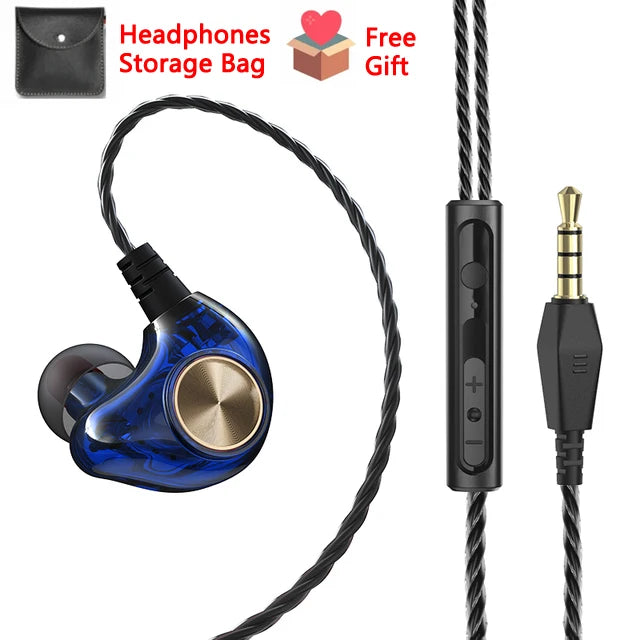 3.5mm Wired In-Ear Headphones with Microphone – Stereo Sound, Flat Tangle-Free Cable, Noise Isolation