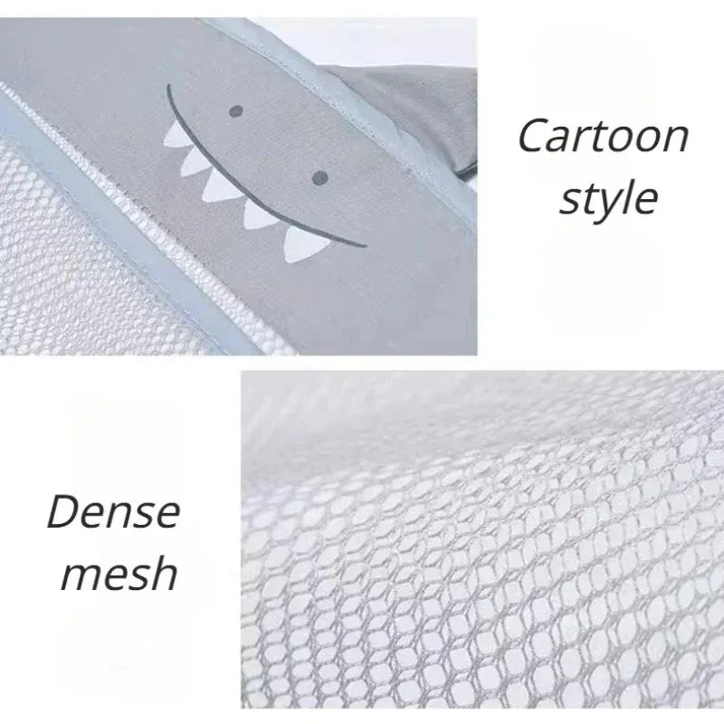 Baby Bath Toys Organizer – Mesh Net Storage with Toothbrush Holder – 39×35 cm