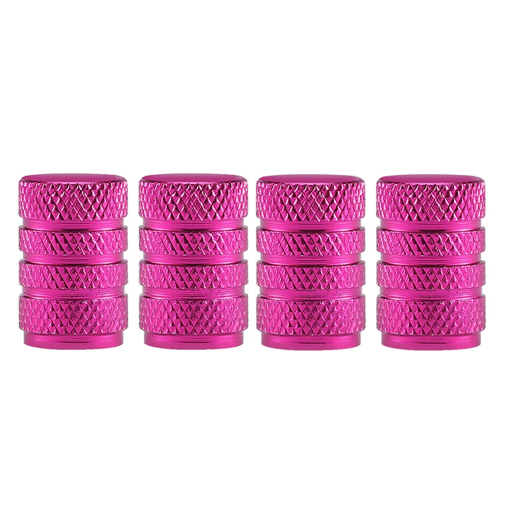 Aluminium Wheel Air Valve Covers – 4pcs Set with O-Ring Seal, Multi-Color