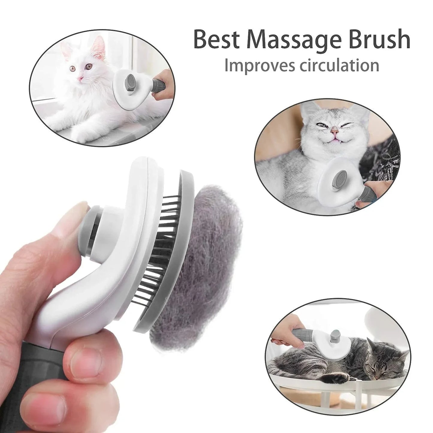 Pet Hair Removal Brush – Slicker Grooming Brush with Stainless Steel Pins for Dogs and Cats