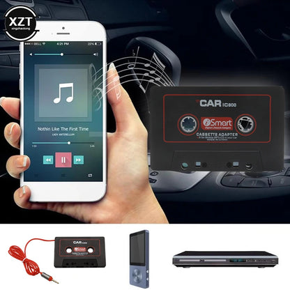 Car Cassette Tape Adapter – 3.5mm AUX Audio Converter for MP3/Phone