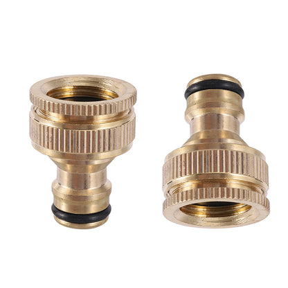 Brass Nipple Quick Connector – 1/2" to 3/4" Threaded Tap Adapter for Garden Hose & Washing Equipment