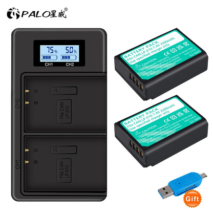 Rechargeable Camera Battery – LP-E10 Type, 7.4V 2200mAh, Compatible with Canon EOS DSLR Models