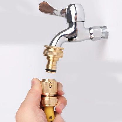 Brass Nipple Quick Connector – 1/2" to 3/4" Threaded Tap Adapter for Garden Hose & Washing Equipment