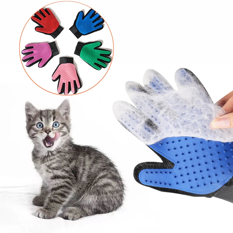 Pet Grooming Glove – Deshedding & Bath Brush for Cats and Dogs – Soft Silicone & Adjustable Fit
