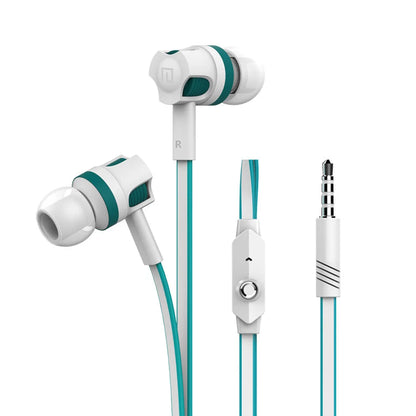 3.5mm Wired In-Ear Headphones with Microphone – Stereo Sound, Flat Tangle-Free Cable, Noise Isolation