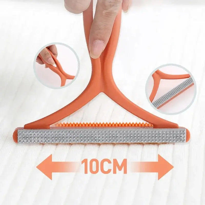 Portable Lint Remover Brush – Double-Sided Copper Blade for Pet Hair, Fabric & Carpet