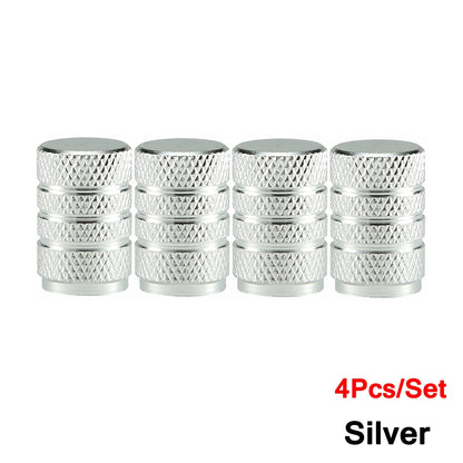 Aluminium Wheel Air Valve Covers – 4pcs Set with O-Ring Seal, Multi-Color