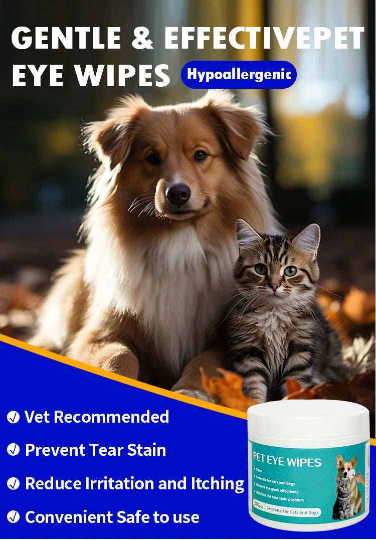 Gentle Pet Eye and Fur Cleaning Wipes – For Dogs and Cats